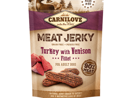 EXP 17FEB25 Carnilove Dog Treat Meat Jerky Turkey with Venison Fillet 100g Supply