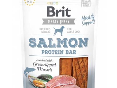 Brit Jerky Salmon Protein Bar Mobility Support Dog Treat 80g For Sale