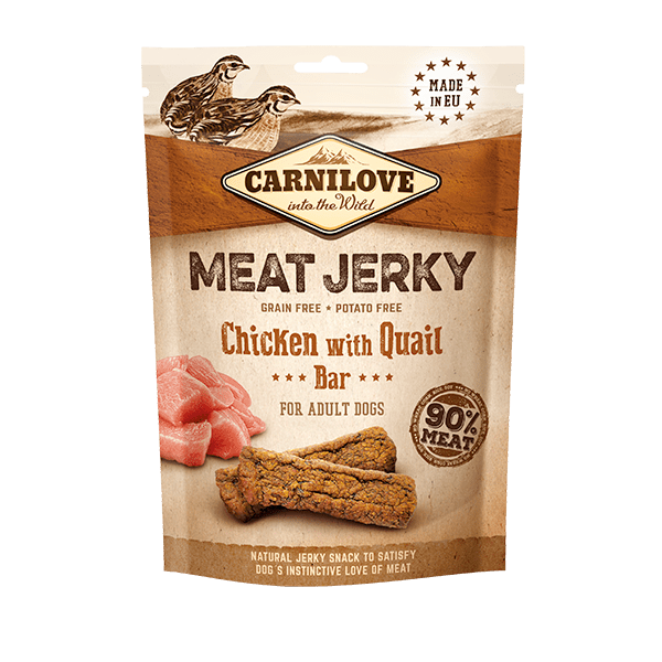 EXP 18FEB25 Carnilove Dog Treat Meat Jerky Chicken with Quail Bar 100g Online Sale