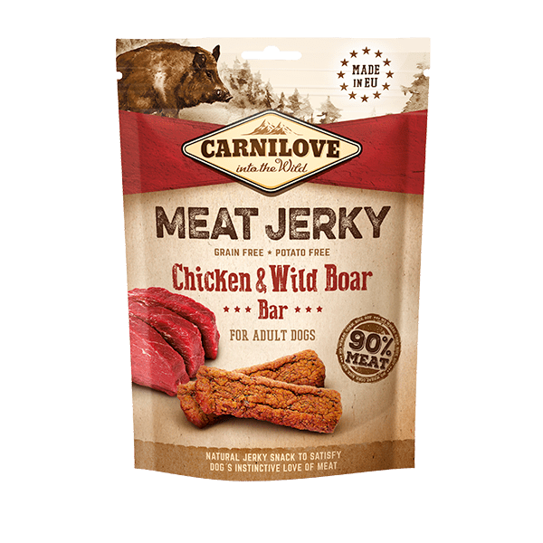 EXP 17FEB25 Carnilove Dog Treat Meat Jerky Chicken & Wild Boar Bar 100g Online Sale